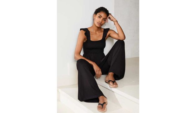 Mint Velvet black ruffle jumpsuit