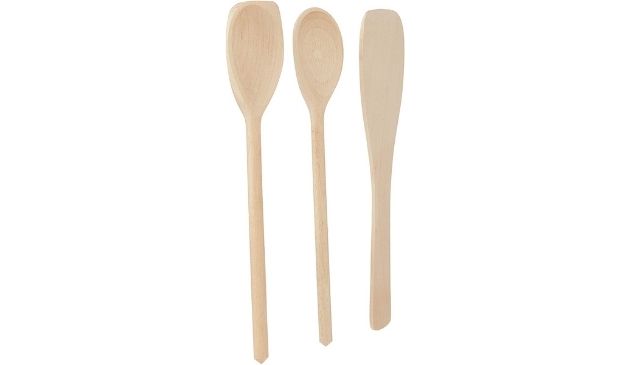 three wooden spoons