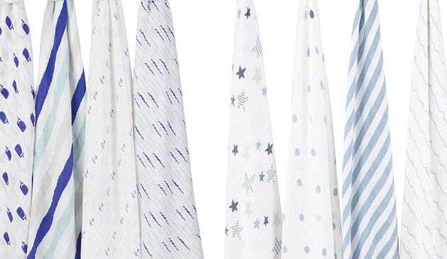 Eight Aden + Anais swaddle patterns