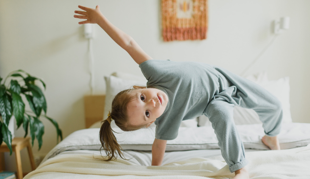 Girl wearing pyjamas