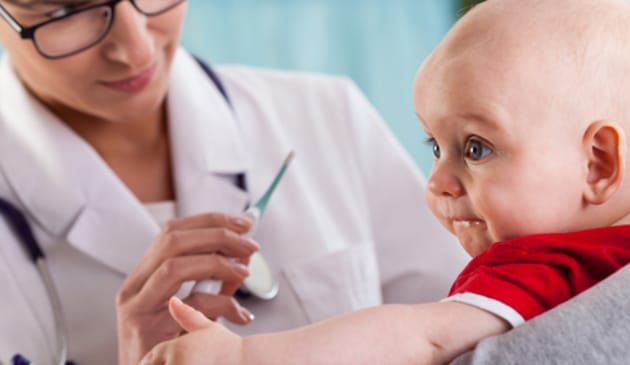 Doctor and baby