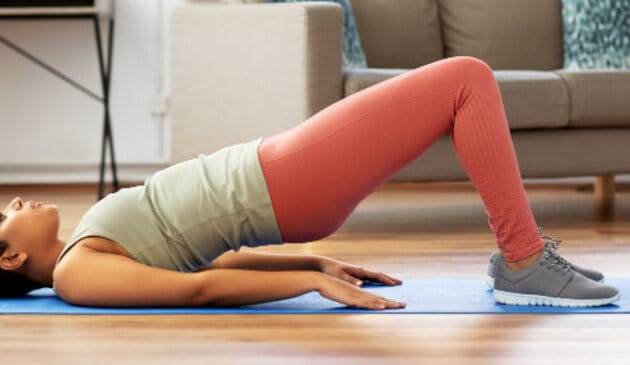 Woman doing bridge pose