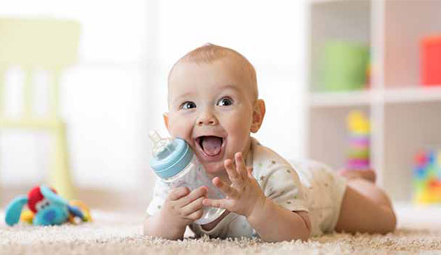Baby playing on the floor