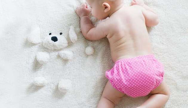 Baby lying on a blanket