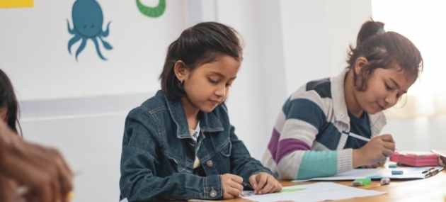 Children in school learning