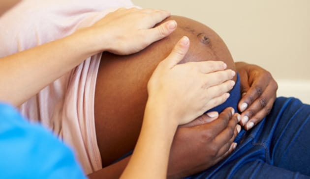 pregnant woman having a check up