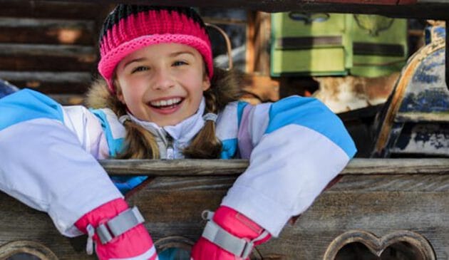 Child in ski gear