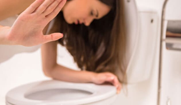 Woman suffering from hyperemesis
