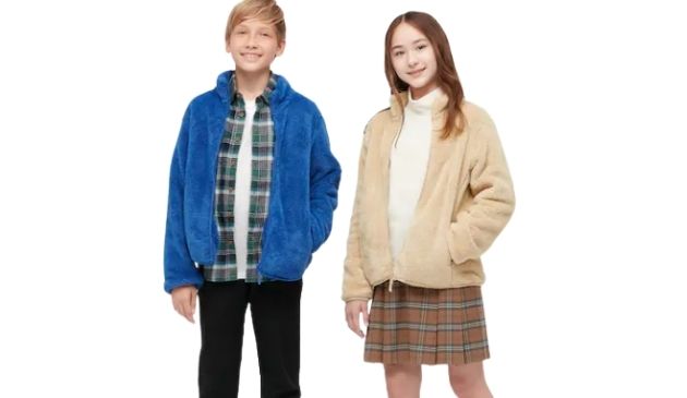 kids in fluffy fleece jacket