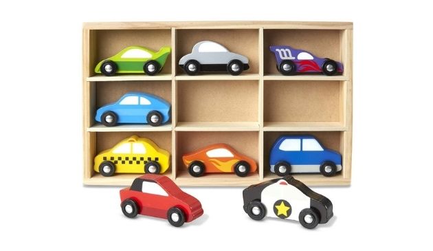 Melissa and Doug wooden car set