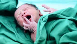 one minute old baby