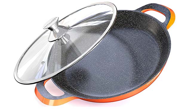 Paella pan with lid