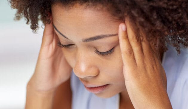 woman with a headache