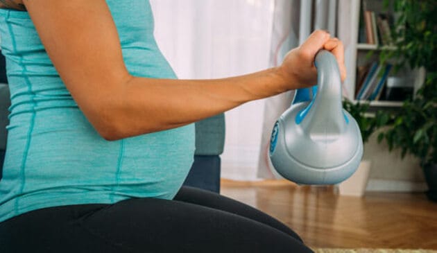 Pregnant woman exercising