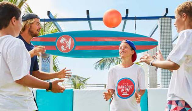 Teens playing a ball game