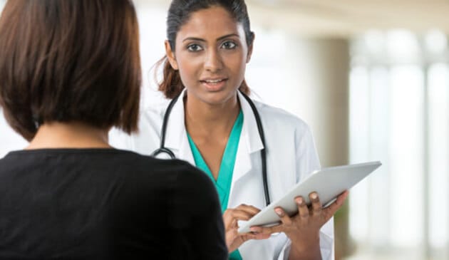 woman at doctor