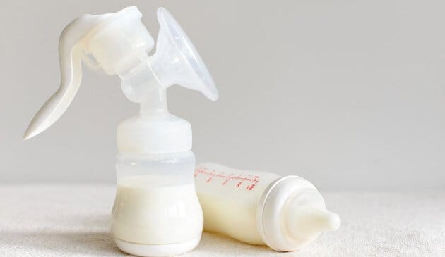 breast pump and bottle